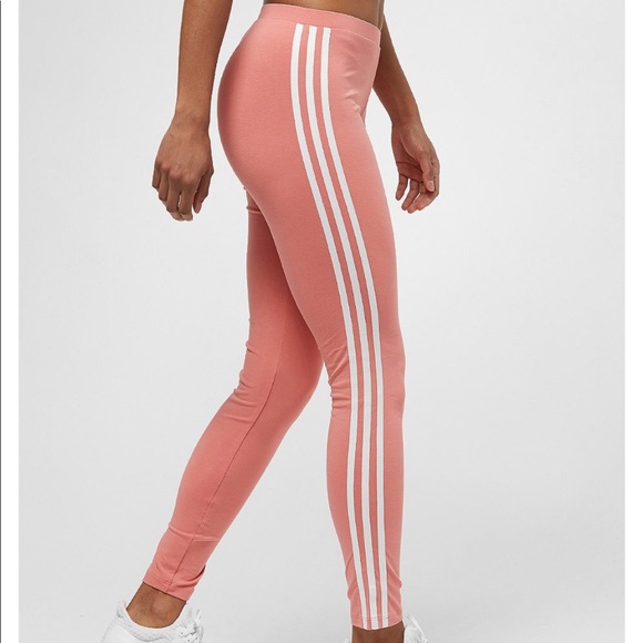 red and pink adidas leggings